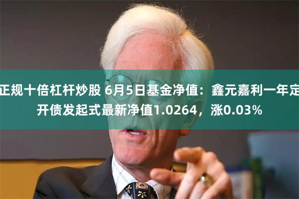 正规十倍杠杆炒股 6月5日基金净值：鑫元嘉利一年定开债发起式最新净值1.0264，涨0.03%