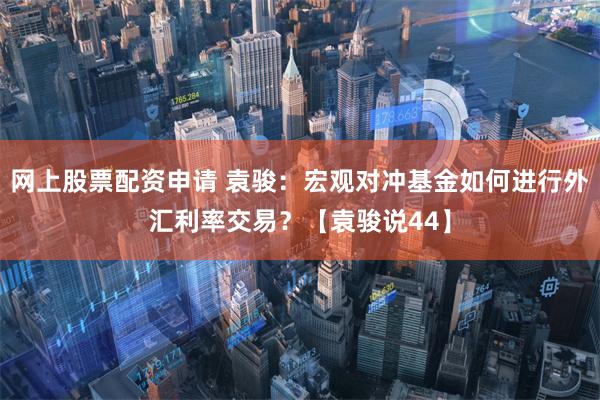 网上股票配资申请 袁骏：宏观对冲基金如何进行外汇利率交易？【袁骏说44】