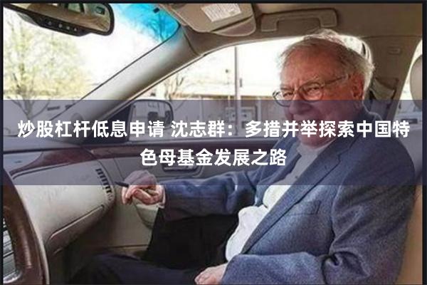 炒股杠杆低息申请 沈志群：多措并举探索中国特色母基金发展之路