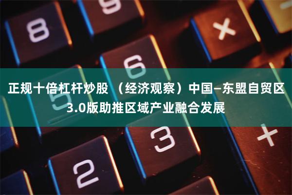 正规十倍杠杆炒股 （经济观察）中国—东盟自贸区3.0版助推区域产业融合发展