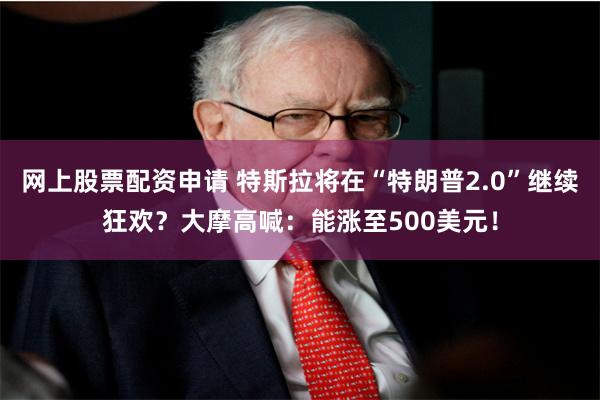 网上股票配资申请 特斯拉将在“特朗普2.0”继续狂欢？大摩高喊：能涨至500美元！