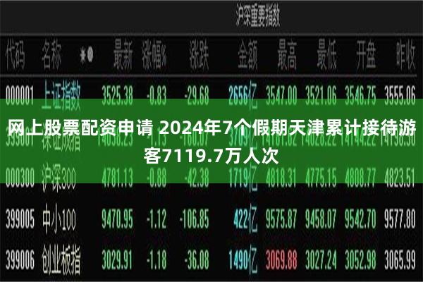 网上股票配资申请 2024年7个假期天津累计接待游客7119.7万人次