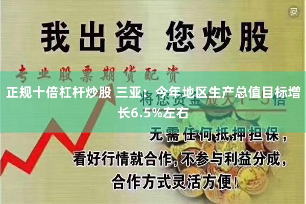 正规十倍杠杆炒股 三亚：今年地区生产总值目标增长6.5%左右