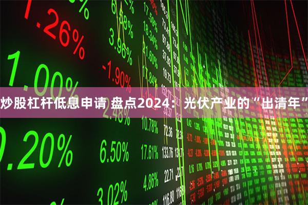 炒股杠杆低息申请 盘点2024：光伏产业的“出清年”