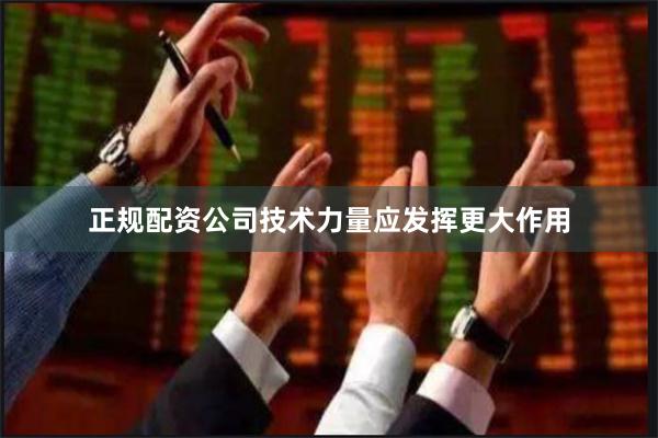 正规配资公司技术力量应发挥更大作用